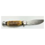 Ideal Shrf Co Solingen Fixed Blade Knife with Stag Handle