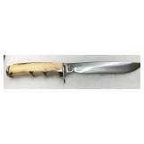 Stag Antler Hunting Knife, Fixed Stainless Blade 
