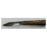  Stag Antler Folding Knife with Steel Blade