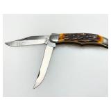 Case XX 5172 SSP Folding Hunter Knife with Stag Handle and Stainless Steel Blade