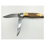 Boker Tree Brand Classic Folding Knife with Stag Handle and Two Blades
