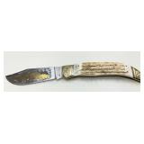 Schrade Cutlery Co. Limited Issue 2001 Folding Knife with Stag Handle