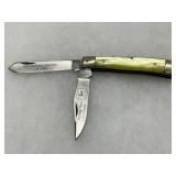 John Deere Collector’s Edition 1 of 1000 Two-Blade Folding Knife with Brass Bolsters and Yellow Hand