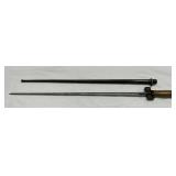 Military Bayonet With Brass Handle and Metal Scabbard