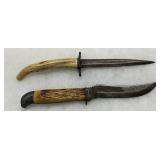 Antler and Bone Handle Fixed Blade Knives