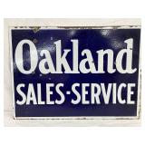 DS Porc. ‘Oakland Sales-Service’ Sign, 28 x 20 Inches