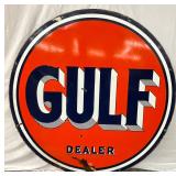 DS Porc. Gulf Dealer Sign, 5 Feet in Diameter
