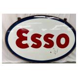 DS Porc. Esso Service Station Sign in Metal Frame, 89 x 61 Inches