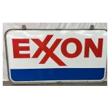 DS Porc. Exxon 7ft. Sign with Metal Frame and Brackets