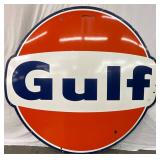 Porc. Gulf Dog Ear 6ft.Sign, Single-Sided