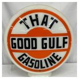 Milk Glass Gulf Gasoline Wide Body Globe, 16 inches