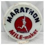  Marathon Milk Glass Gas Pump Globe, 16 inches 