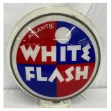 Milk Glass Atlantic White Flash Gas Pump Globe, 16 inches