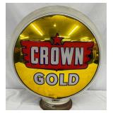 Early Crown Gold Milk Glass Pump Globe, 16 inches