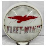 Fleet-Wing Milk Glass Globe , 16 inches