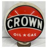 Crown Oil Gas Milk Glass Globe with 16-Inch Diameter