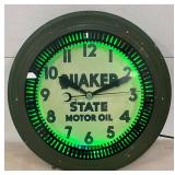 Quaker State Neon Spinner Clock, 21-Inch, by Neocraft Mfg. Co.