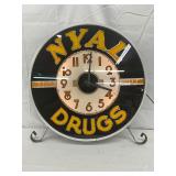 ‘Nyal Drugs’ Light-up Clock with Canned Metal Back and Glass Face, 22in
