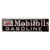 Porc. Mobilgas Self-Framed Gargoyle Sign, 86in x 22in