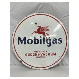 DS Porc. Mobilgas Sign, 30in Diameter