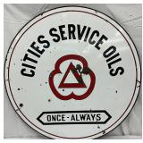 DS Porc. Cities Service Oils Advertising Sign, 42 Inches