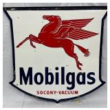 DS Porc. Mobilgas Sign with Pegasus Logo, 58 x 56 Inches