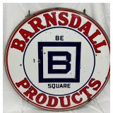 DS Porc. Barnsdall Products Sign with Hanging Ring, 48 inches