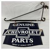 DS Porc. Chevrolet Dealer Sign with Bracket, 24in x 20in