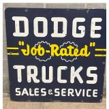 Dodge Trucks ‘Job-Rated’ DS Porc. Sign, 42in x 42in