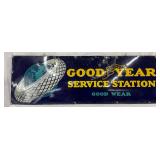 SS Porc. Good Year Service Station Sign, 72×24 Inches