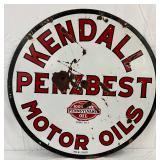 DS Porc. Kendall Motor Oils Sign, 36 Inches