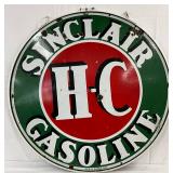 DS Porc. Sinclair Gasoline Sign with Ring, 48 Inches
