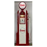 1935 Wayne 866 Clock Face Gas Pump with Esso Branding, Professionally Restored 