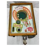 1934 1-cent Horse Shoes Racing-Themed Countertop Arcade Game, 10x14 