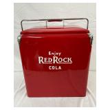Red Rock Cola Metal Cooler with Chrome Accents, Restored, 18×20 
