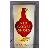 Lexan Red Goose Shoes Light-Up Advertising Sign, 13in x 26in