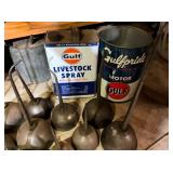 OIL CANS, OILERS NUMEROUS ITEMS