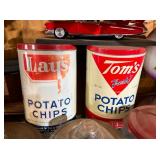 LAYS AND TOMS CHIPS TINS
