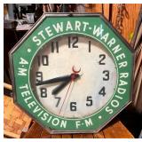 18IN. STEWART WARNER TV STORE CLOCK