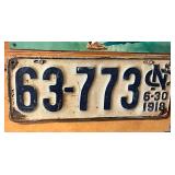 6/30 1918 NC LIC. TAG