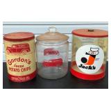 VARIOUS STORE COOKIE AND CRACKERS CANS