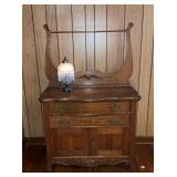 OAK WASHSTAND W/ TOWEL BAR