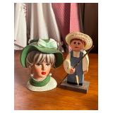 HEAD VASE AND FIGURES