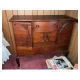 OAK SIDE BOARD W/ CARVINGS