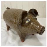 Handcrafted Pottery Pig Signed by Artist, Vail, North Carolina, 1999