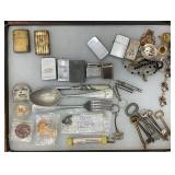 Vintage Lighters, Jewelry, Skeleton Keys, Advertising Pieces, and Utensils