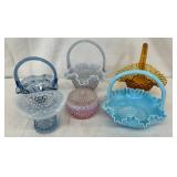 Fenton Hobnail Glass Baskets and Bowls in Assorted Colors