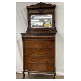 Early 20th Century Statesville Furniture Company Oak Dresser with Claw Feet and Mirror
