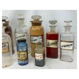 with Labels and Glass Stoppers