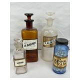 Apothecary Bottles with Glass Stoppers
